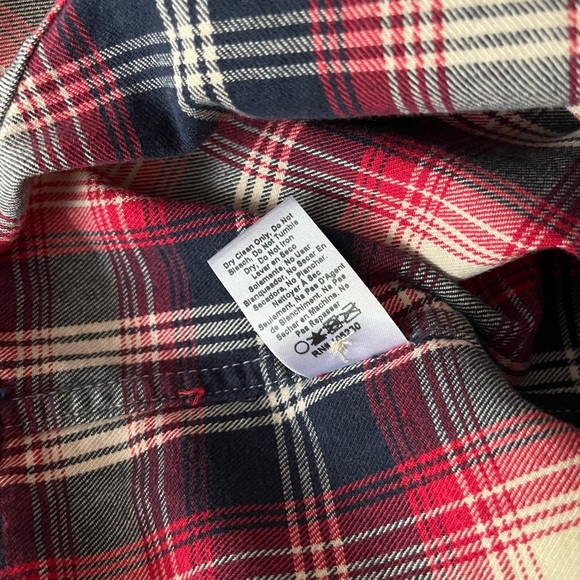 Current/Elliott The Perfect School Shirt Red Revival Plaid with Studs - Picture 5 of 13